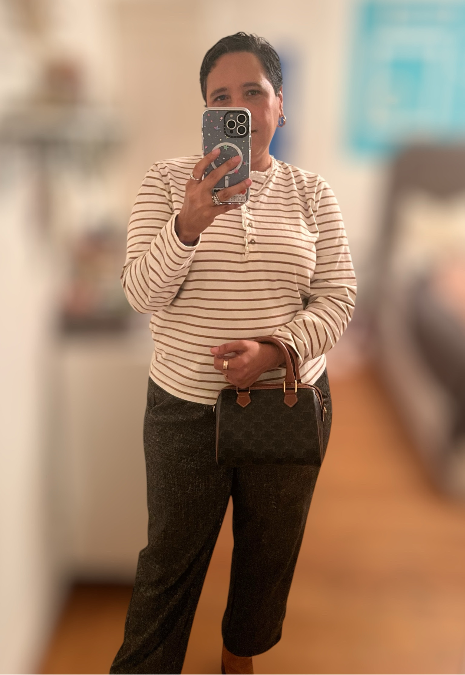 Work OOTD 
Top & Pearl necklace : J.Crew
Pants: Nordstrom x Wit & Wisdom
Bag & booties: Celine
Earrings: Dior

#LTKStyleTip #LTKWorkwear