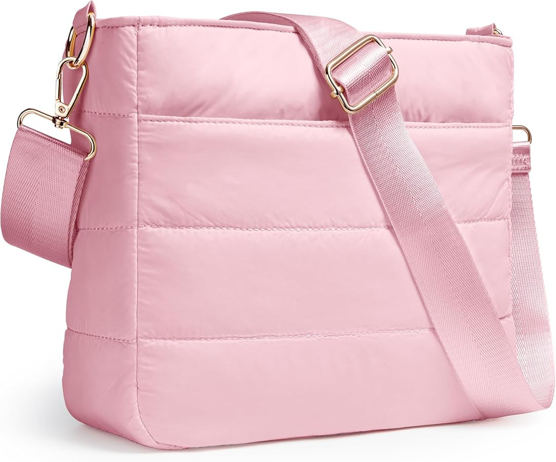 LOTEZAVA Cross Body Purses for Women Lightweight Quilted Puffer Tote Bag Casual Hobo Nylon Should... | Amazon (US)