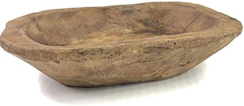 Hand Carved Rustic Wood Dough Bowl Trencher Tray 9.5" x 5.5" x 1.5" for Home Decor | Amazon (US)