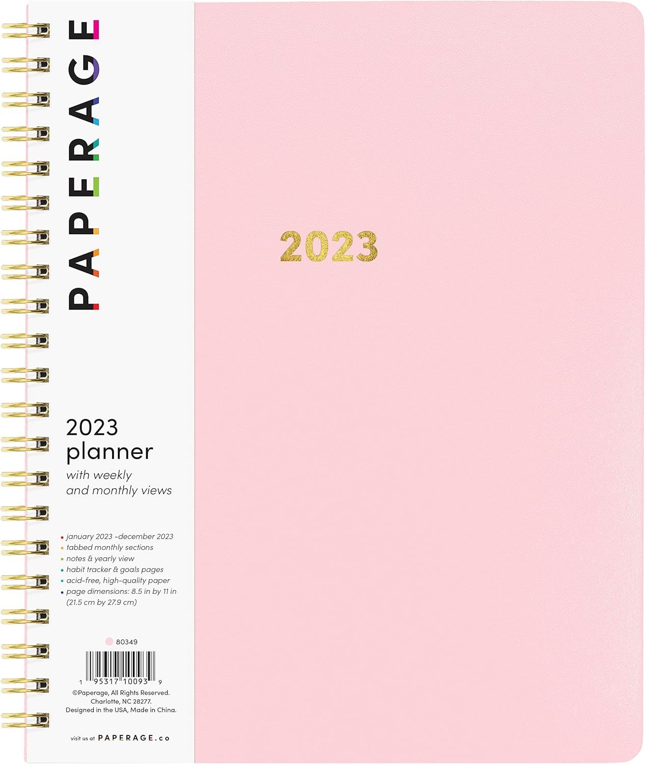 PAPERAGE 2023 Weekly & Monthly Planner, Blush 12 Months (January 2023 - December 2023), Weekly & ... | Amazon (US)