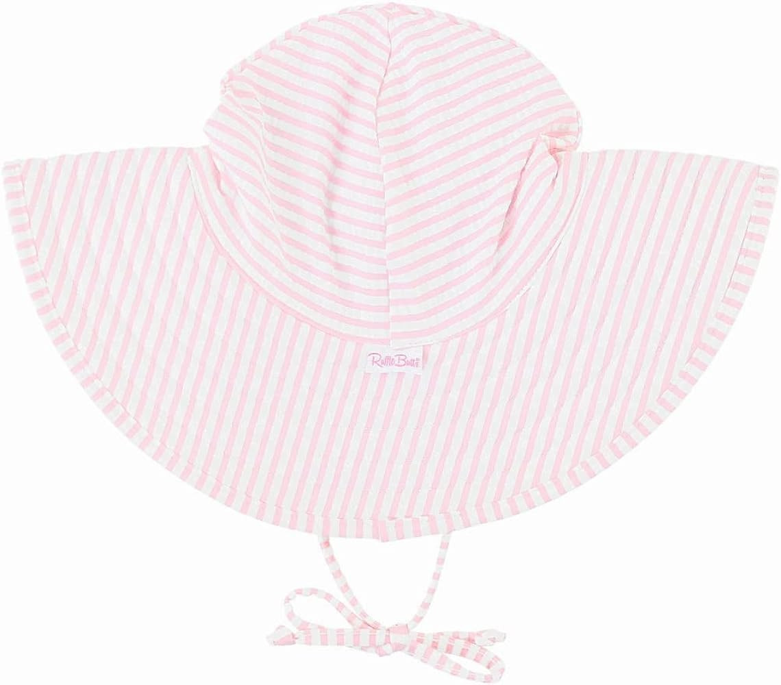 RuffleButts® Baby/Toddler Girls UPF 50+ Sun Protective Wide Brim Swimwear Sun Hat | Amazon (US)