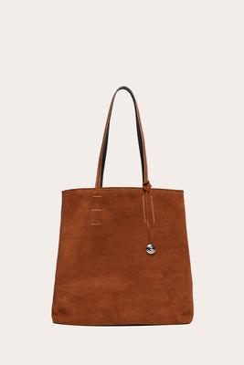 Paper Tote Saddle Brown Suede | LITTLE LIFFNER