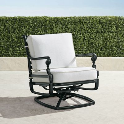 Carlisle Swivel Lounge Chair with Cushions in Onyx Finish | Frontgate