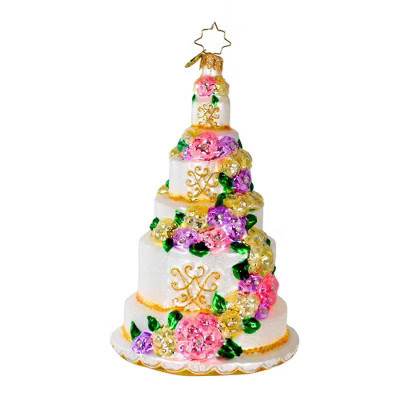 Christopher Radko 6.75 In Six-Tier Celebration Christmas Tree Ornament , Wedding Cake Ornament Christmas (1PC) | Target