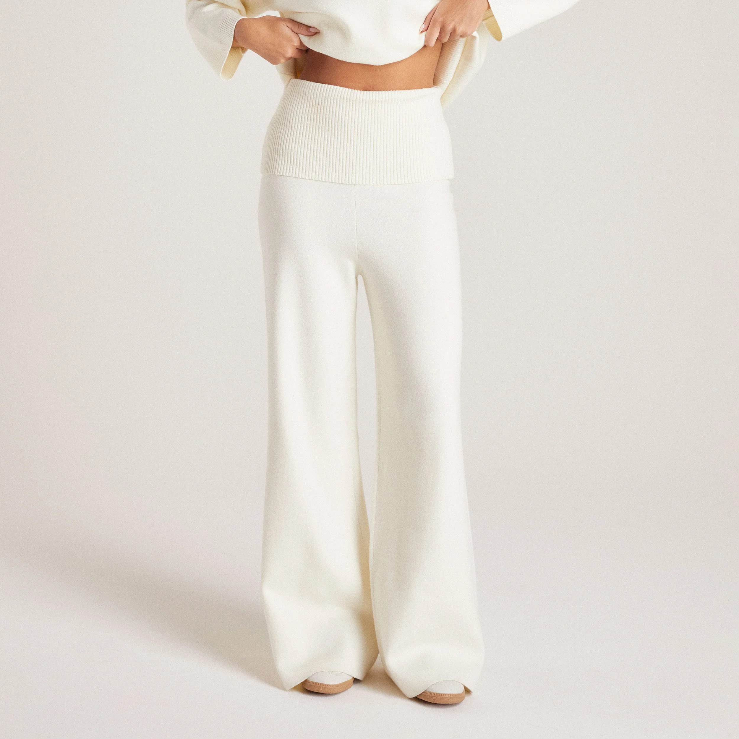 Knitted Trousers - Creme | Lounge UK