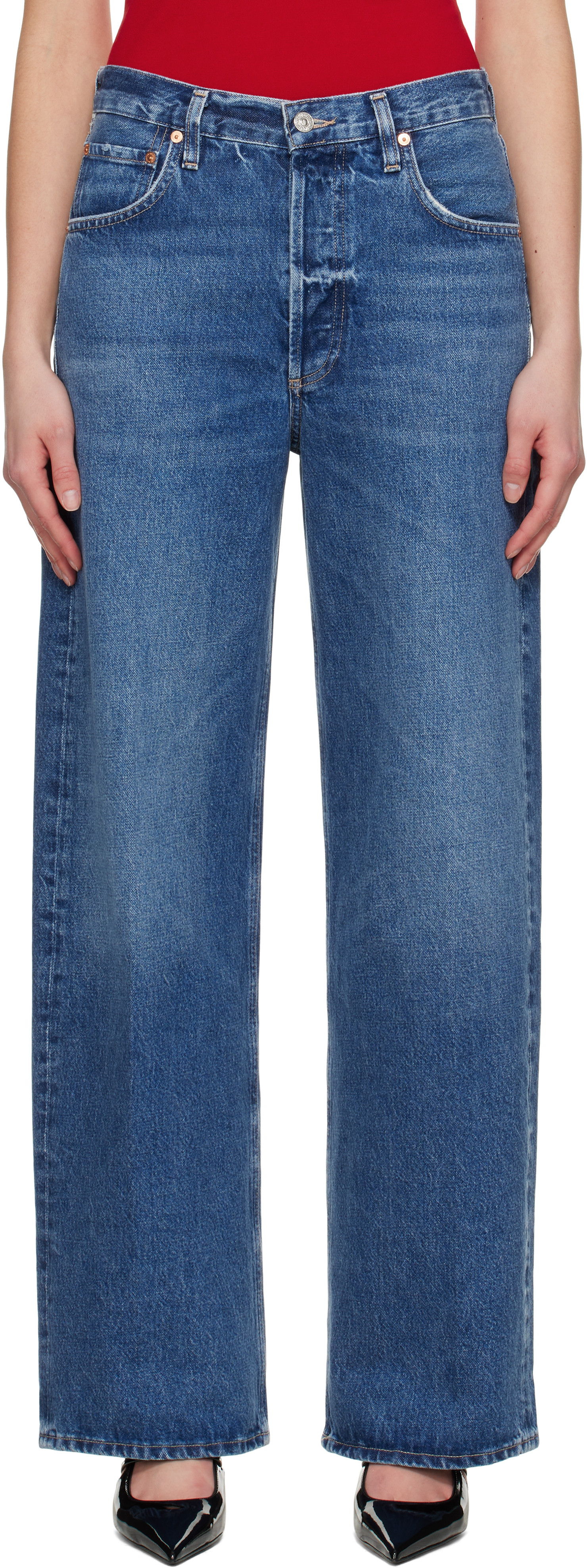 Citizens of Humanity Blue Ayla Baggy Jeans | SSENSE