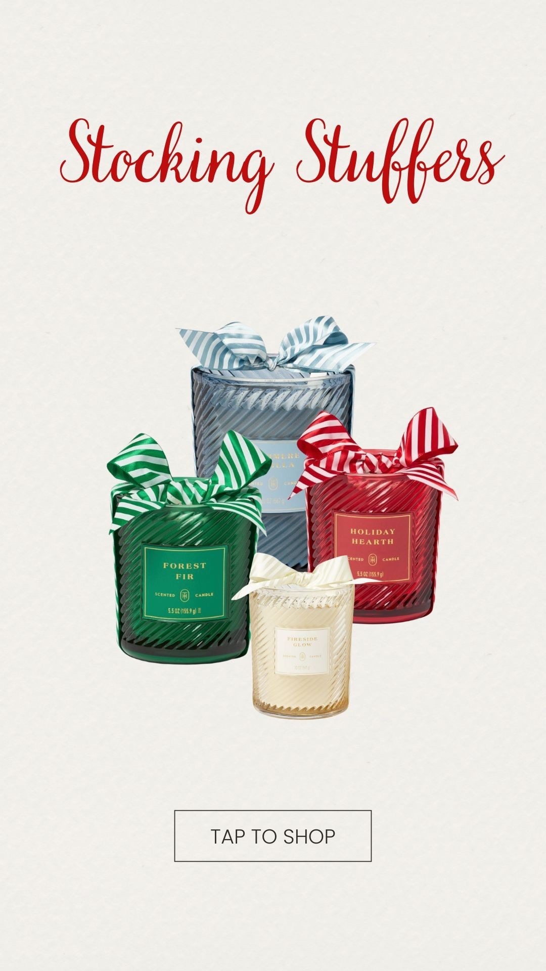 These candles are perfect to give this season as they are already wrapped in a bow! The mini is $5 and perfect for a stocking stuffer and the large is $15 would make a perfect gift paired with a bottle of wine! 

#LTKHoliday #LTKGiftGuide #LTKHome