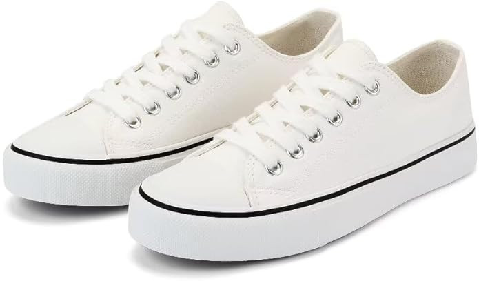 JUDIS Women’s Lace Up Canvas Shoes Low Top Fashion Sneakers Casual Tennis Walking Shoes | Amazon (US)