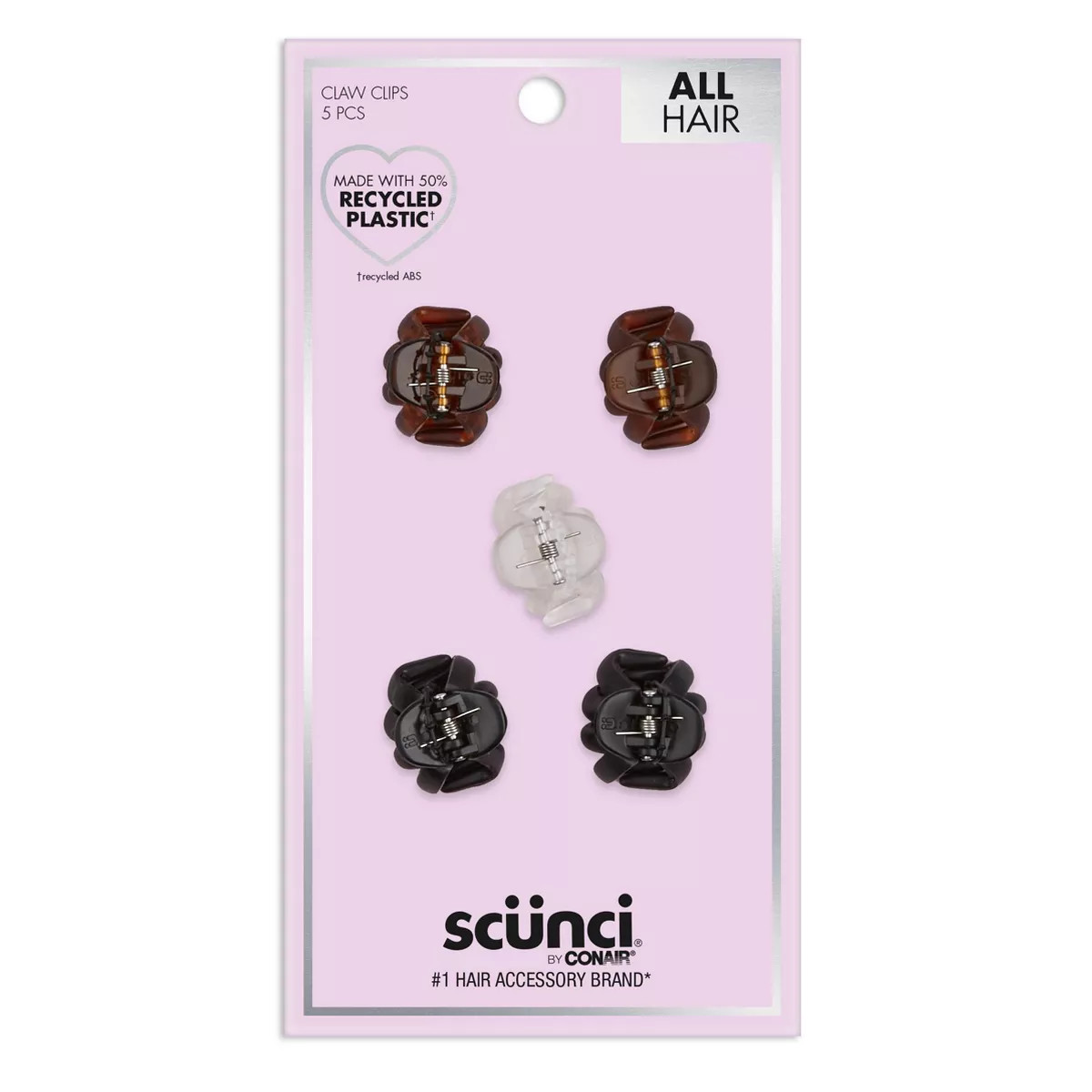 scünci No-Slip Grip Mini Claw Clips - Neutral - All Hair - 5pk | Target