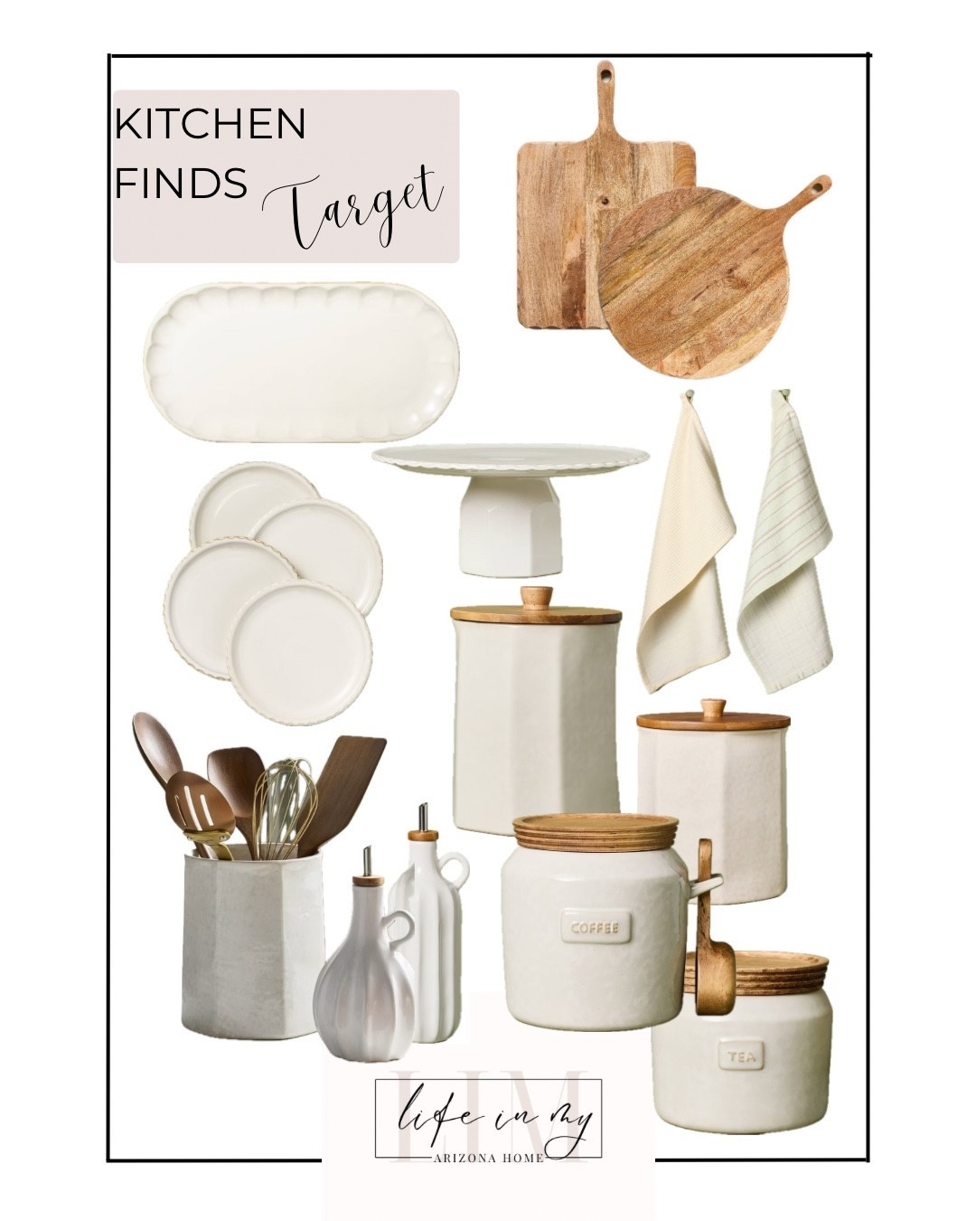 Target kitchen finds 

Follow @lifeinmyarizonahome on Instagram for more inspiration. 

These beautiful kitchen finds from Hearth &Hand collection at Target are classic and timeless.  All pieces work well together with the warm wood accents and soft natural coloring.  Create a styled look while still being functional. 

#LTKSeasonal #LTKFindsUnder50 #LTKHome