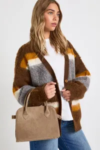 Faux Suede Bowling Grab Bag | boohoo (US & Canada)