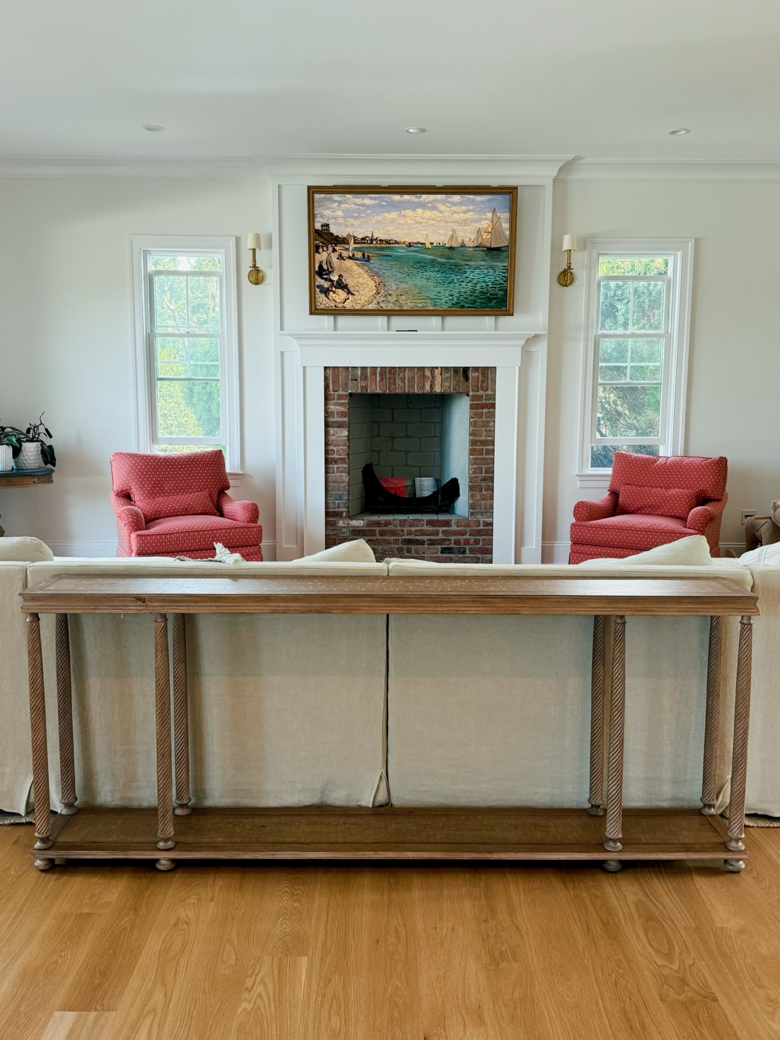 The perfect narrow-meets-long console table for behind our massively long sofa 🤎 now to find cute 🧺 options for styling underneath — linked this exact one & others that caught my eye, all over 65” long 

#LTKHome
