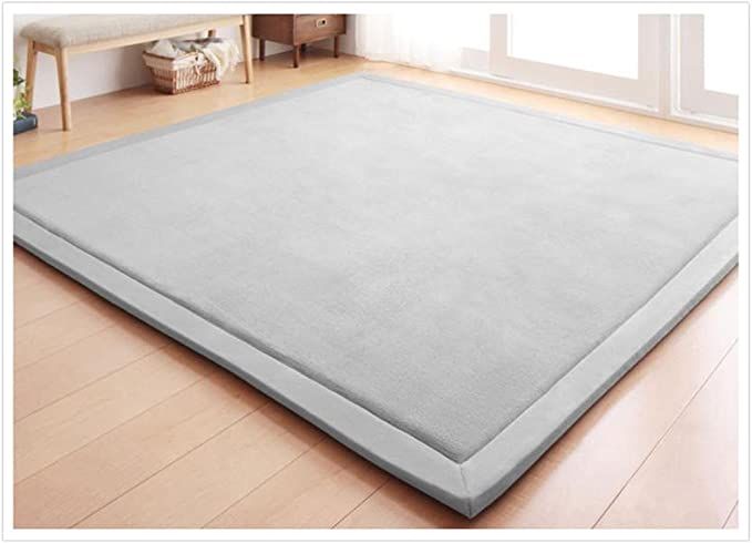 Loartee Nursery Rug Coral Velvet Crawling Rugs Mat Area Rugs Play Crawling Mat(5.0'x 6'8", Gray) ... | Amazon (US)