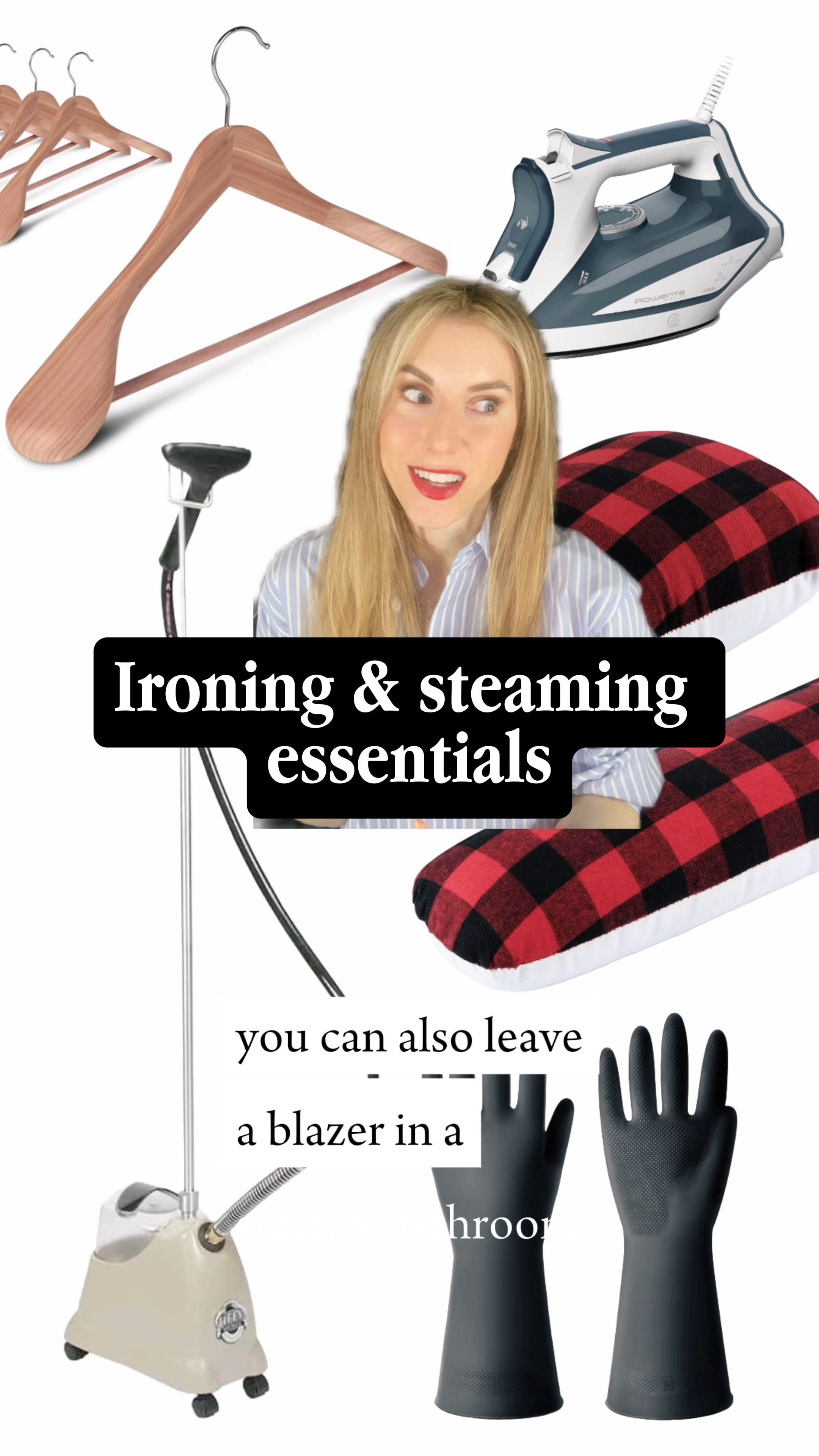 As much as this iron is easy to use, I love my steamer more. Wearing rubber gloves helps the process a lot. It empowers you to grip at the right spot without getting buned.These tailor's hams help ironing sleeves, collars, and all busy intersections.

#LTKstyletip #LTKVideo #LTKhome