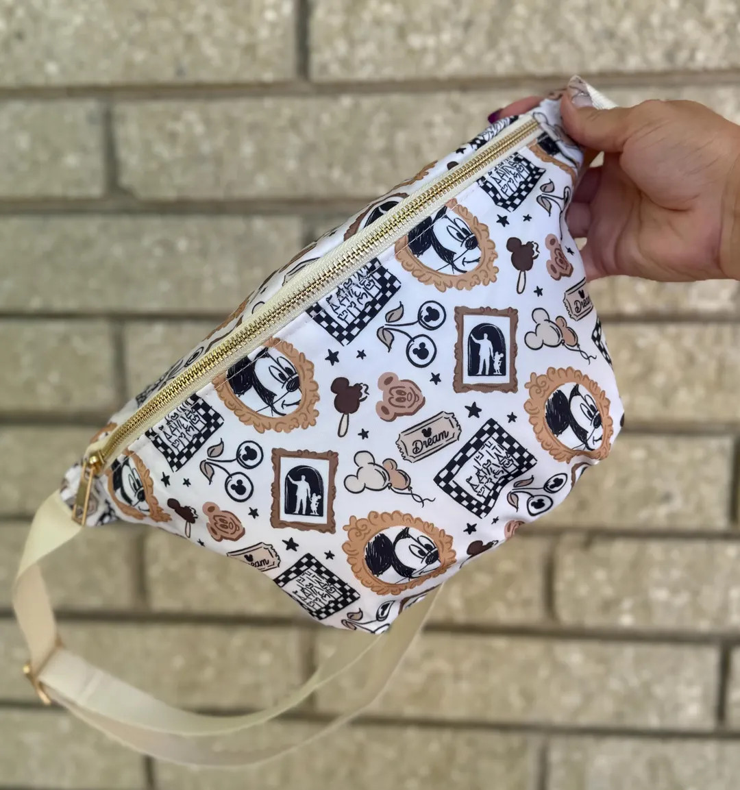 Magical Mouse & Walt Neutral Park Fun Jumbo Fanny Pack | Theme Park Belt Bag | Magical Mouse Purs... | Etsy (US)