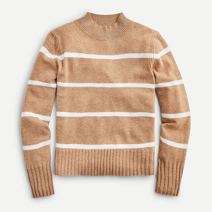 Cashmere mockneck sweater in stripe | J.Crew US