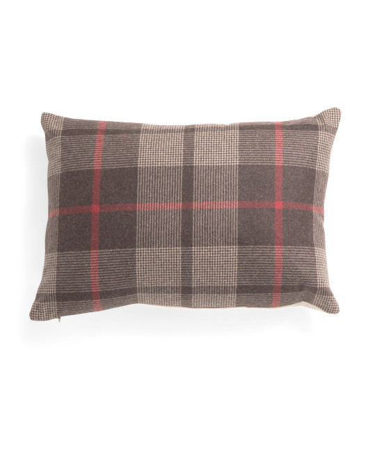 13x20 Made In Usa Wool Blend Plaid Montana Feather Filled Pillow | TJ Maxx