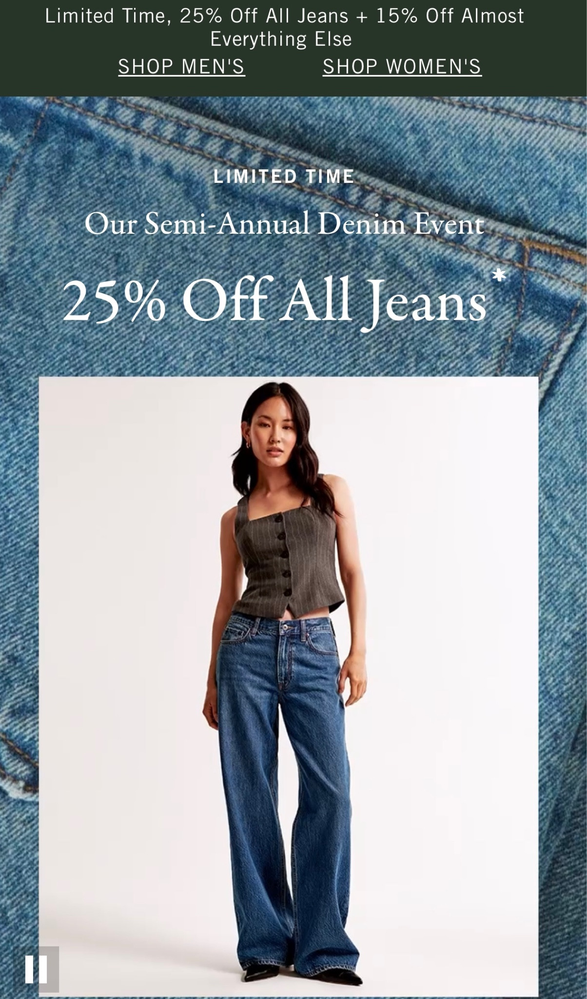 Abercrombie sale! 

25% off denim, 15% off almost everything else! 

Jeans, denim, tops, sweaters, blouses, basics, fall style 

#LTKfindsunder100 #LTKfindsunder50 #LTKsalealert
