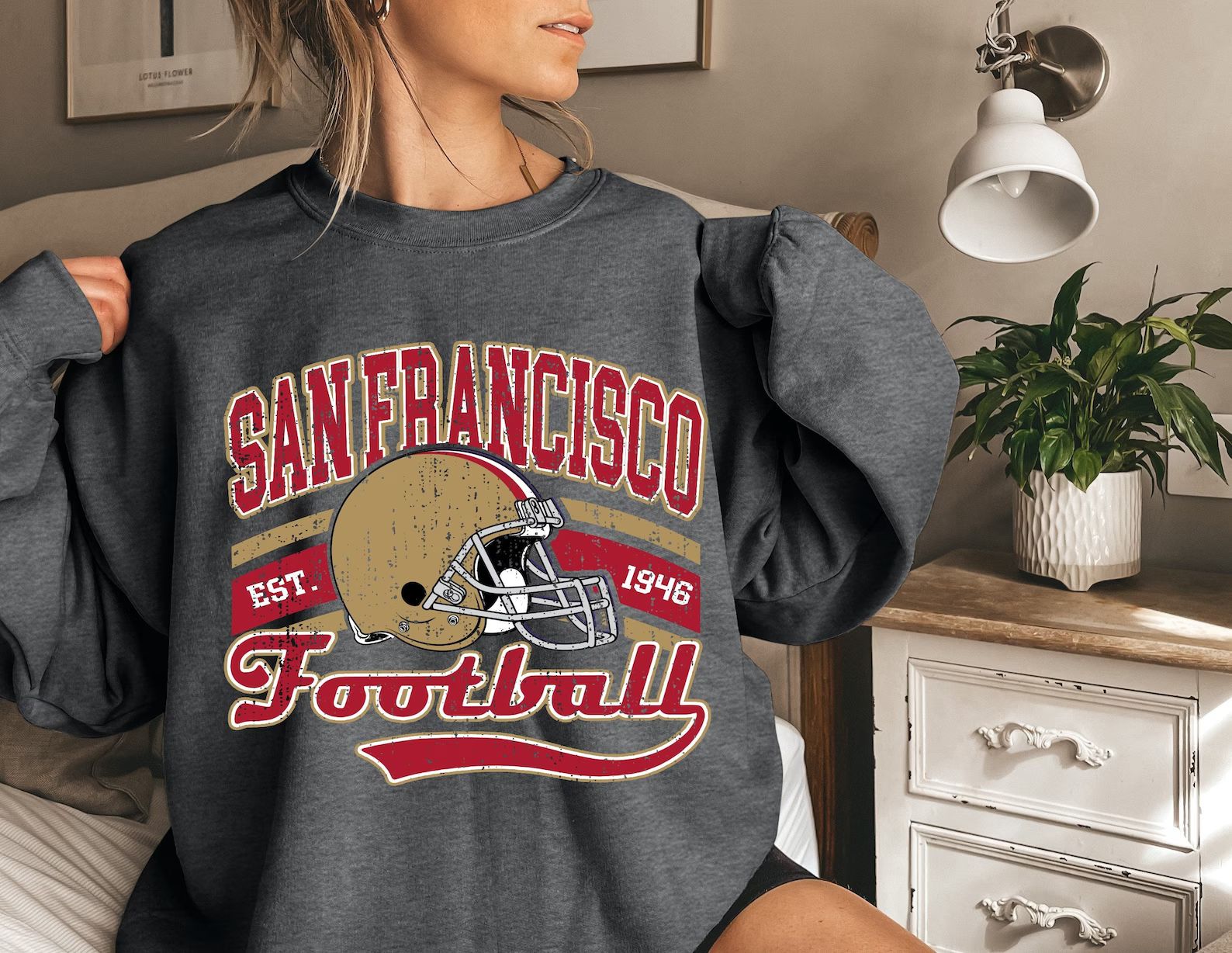 Vintage San Francisco Football Crewneck Sweatshirt, 49ers Shirt, Niners T-shirt, the Niners, Gift... | Etsy (US)