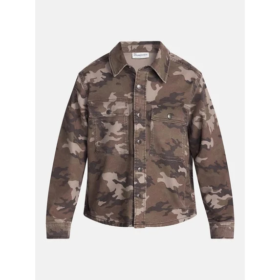 No Boundaries Tonal Camo Denim Shacket with Long Sleeves, Men's XS-4XLT | Walmart (US)