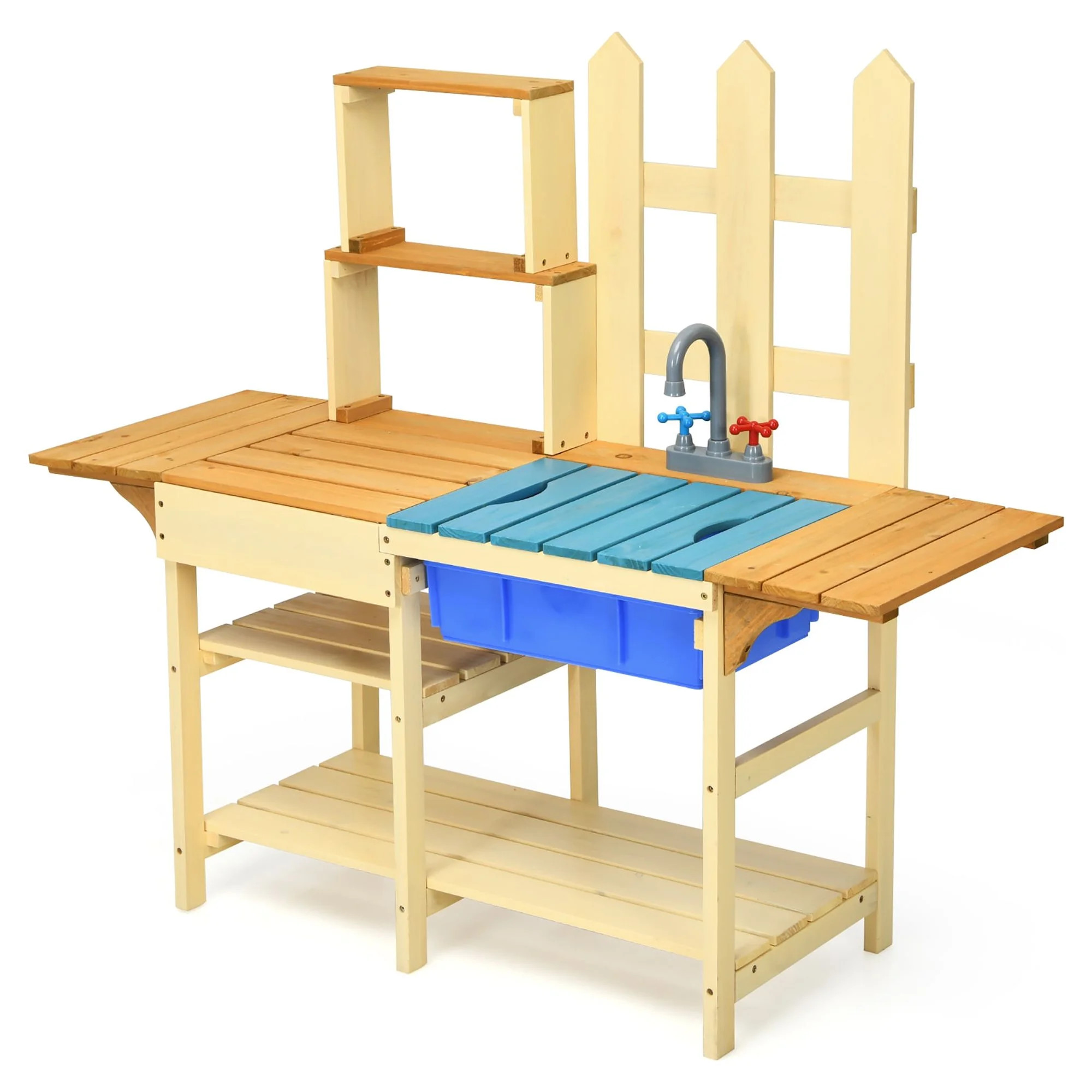Costway Kid's Wooden Mud Kitchen Pretend Cook Playset Toy For Children | Walmart (US)