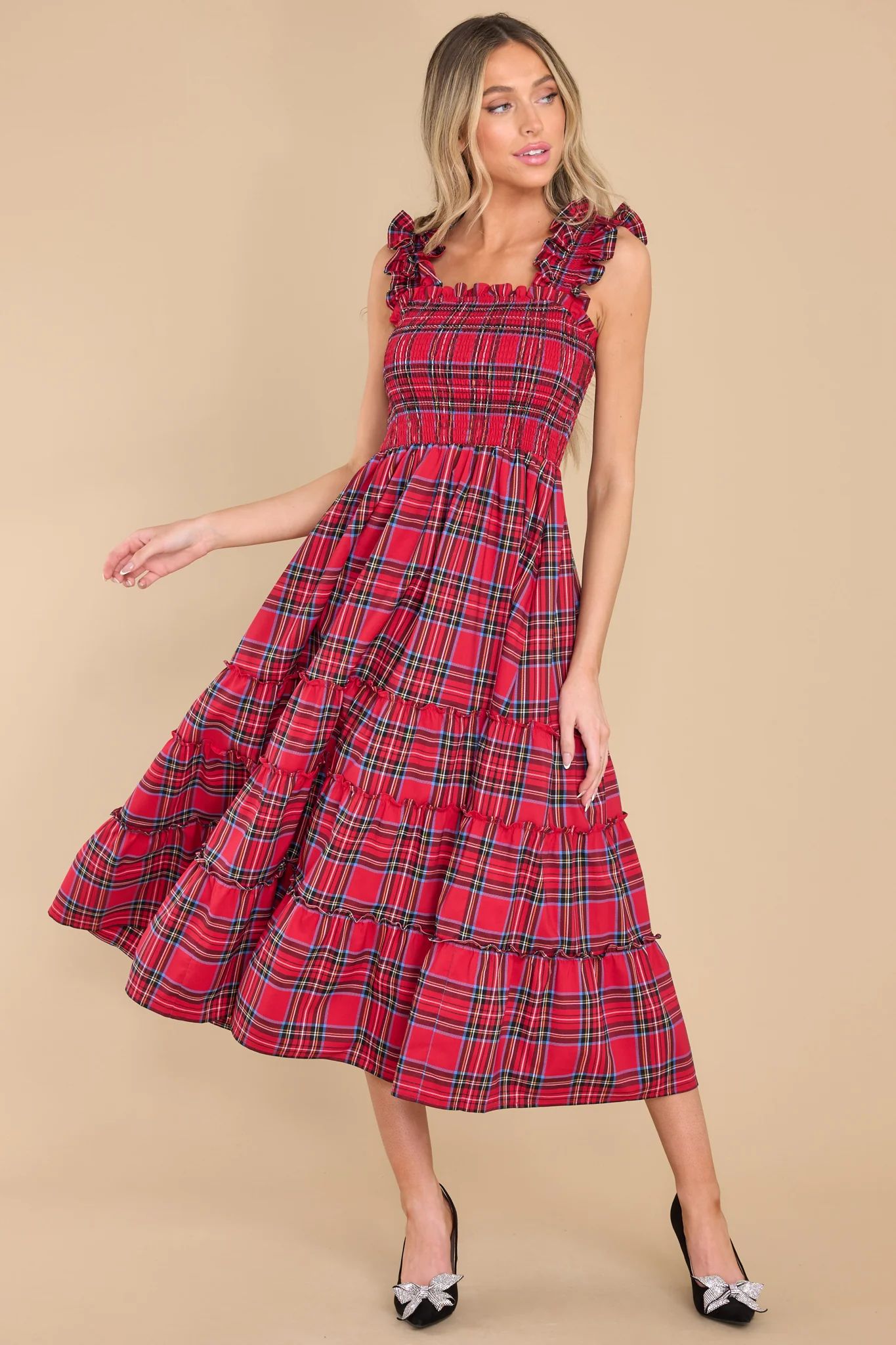 Pride And Joy Red Plaid Maxi Dress | Red Dress 