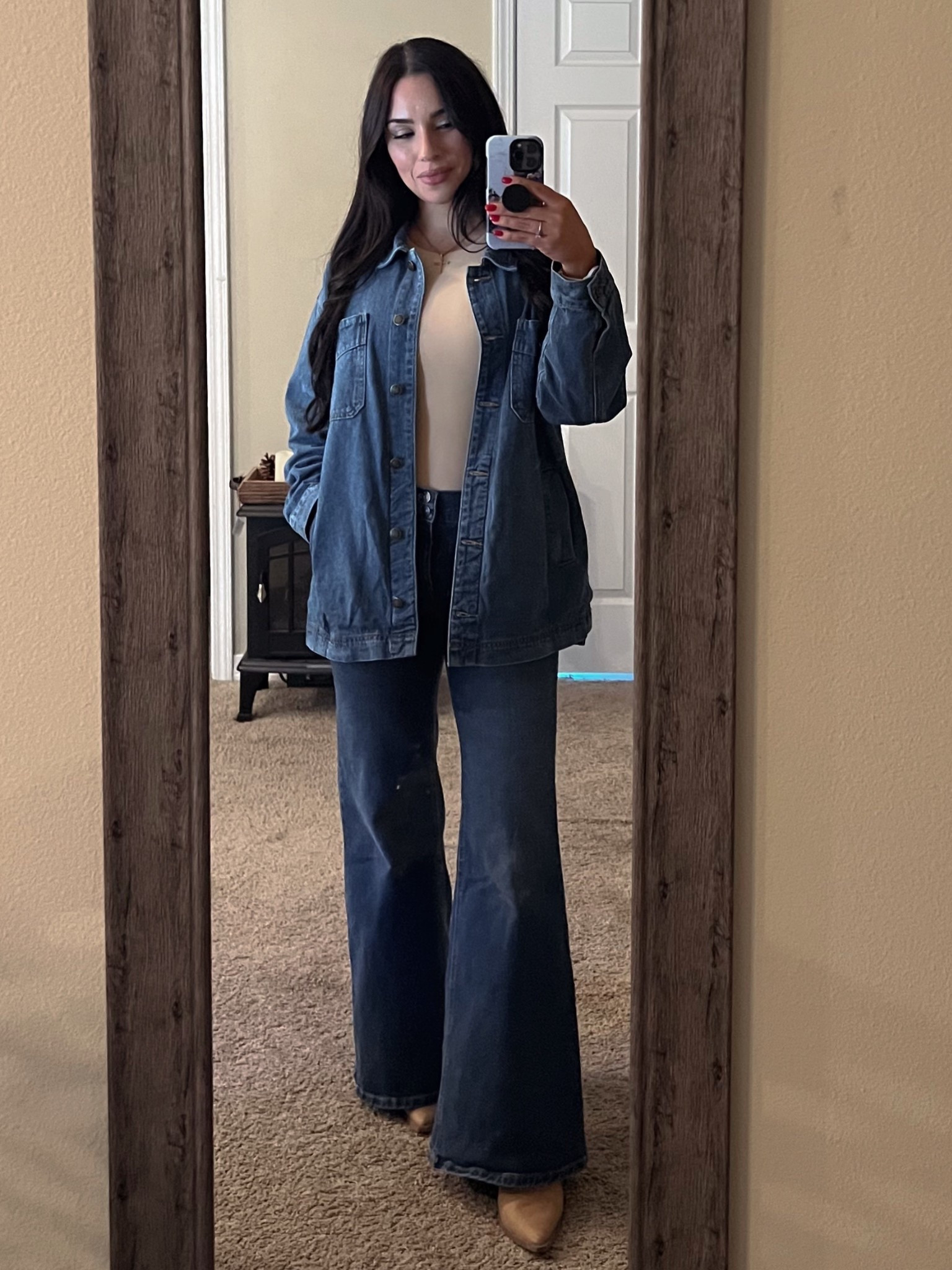 Love this denim jacket + bodysuit! I ordered size M in color Blue for jacket. 🫶🏼💙

#LTKootd #LTKgrwm #LTKFindsUnder100