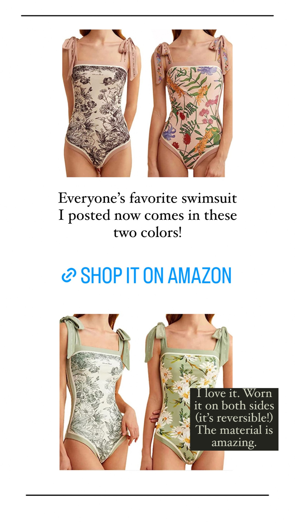 Search Amazon for #LTKxPrimeDay deals and found this swimsuit I love comes in two new color ways!

#LTKxPrimeDay