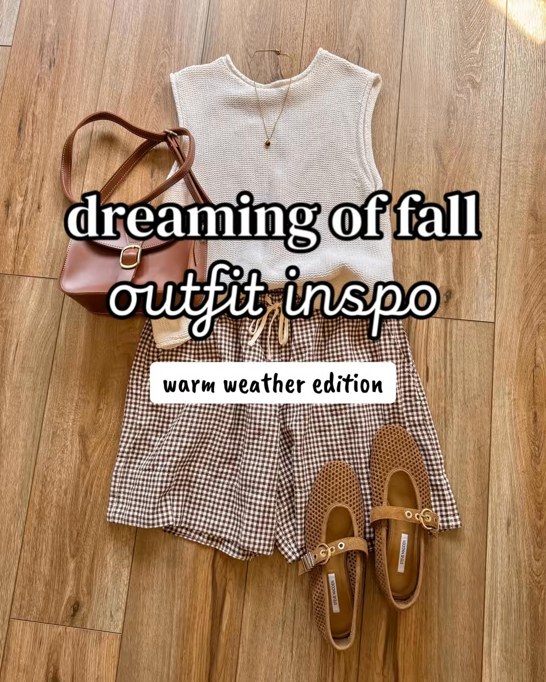 warm weather fall outfits. casual fall outfits. gingham shorts, sleeveless sweater, lace shorts

#LTKSeasonal #LTKSaleAlert #LTKootd