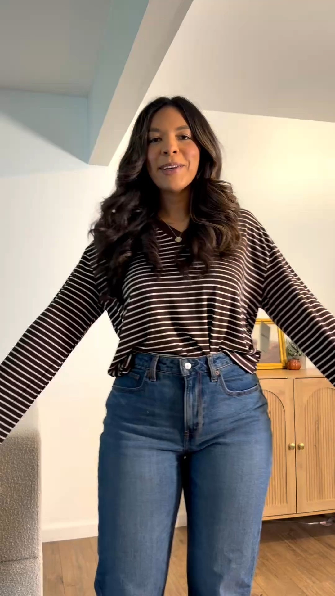 @walmart find!! The cutest striped v neck long sleeve size down! Wearing a size small

#LTKootd #LTKmomlife #LTKSaleAlert