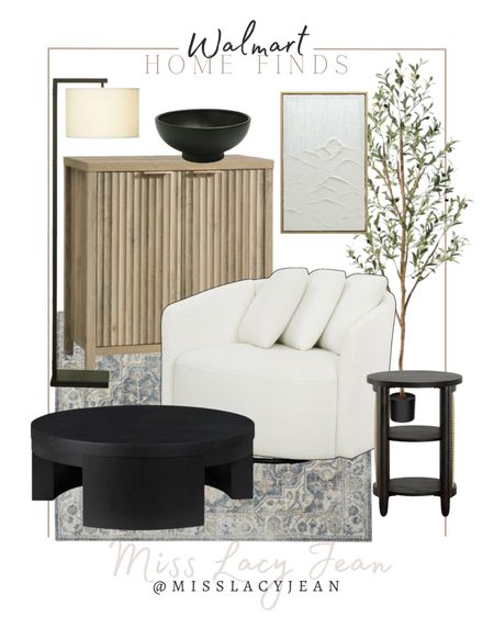 Walmart home finds include accent chair, side table, area rug, coffee table, floor lamp, small cabinet, wall art, faux tree, and decorative bowl.

Home decor, neutral home decor, Walmart home finds, looks for less

#LTKFindsUnder100 #LTKStyleTip #LTKHome