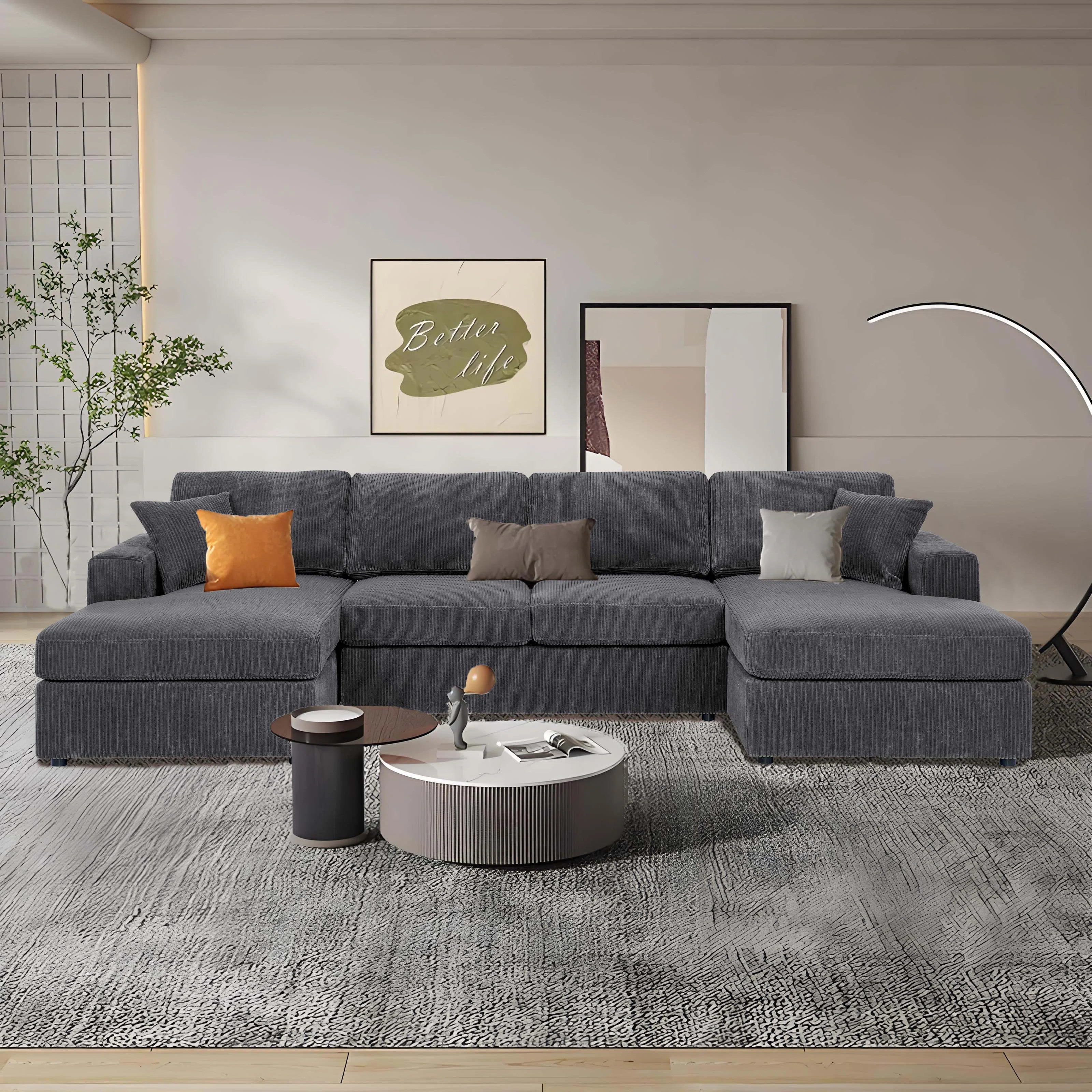 Loette 3 - Piece Corduroy Sectional | Wayfair North America