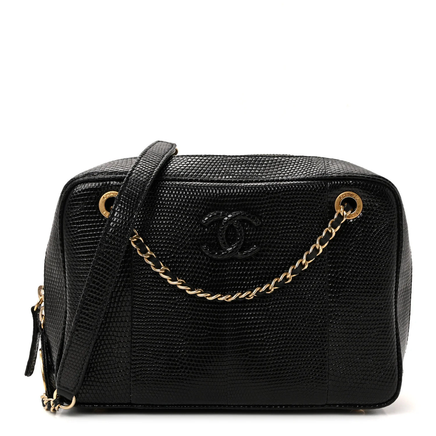 Lizard Coco Vintage Camera Case Black | FASHIONPHILE (US)