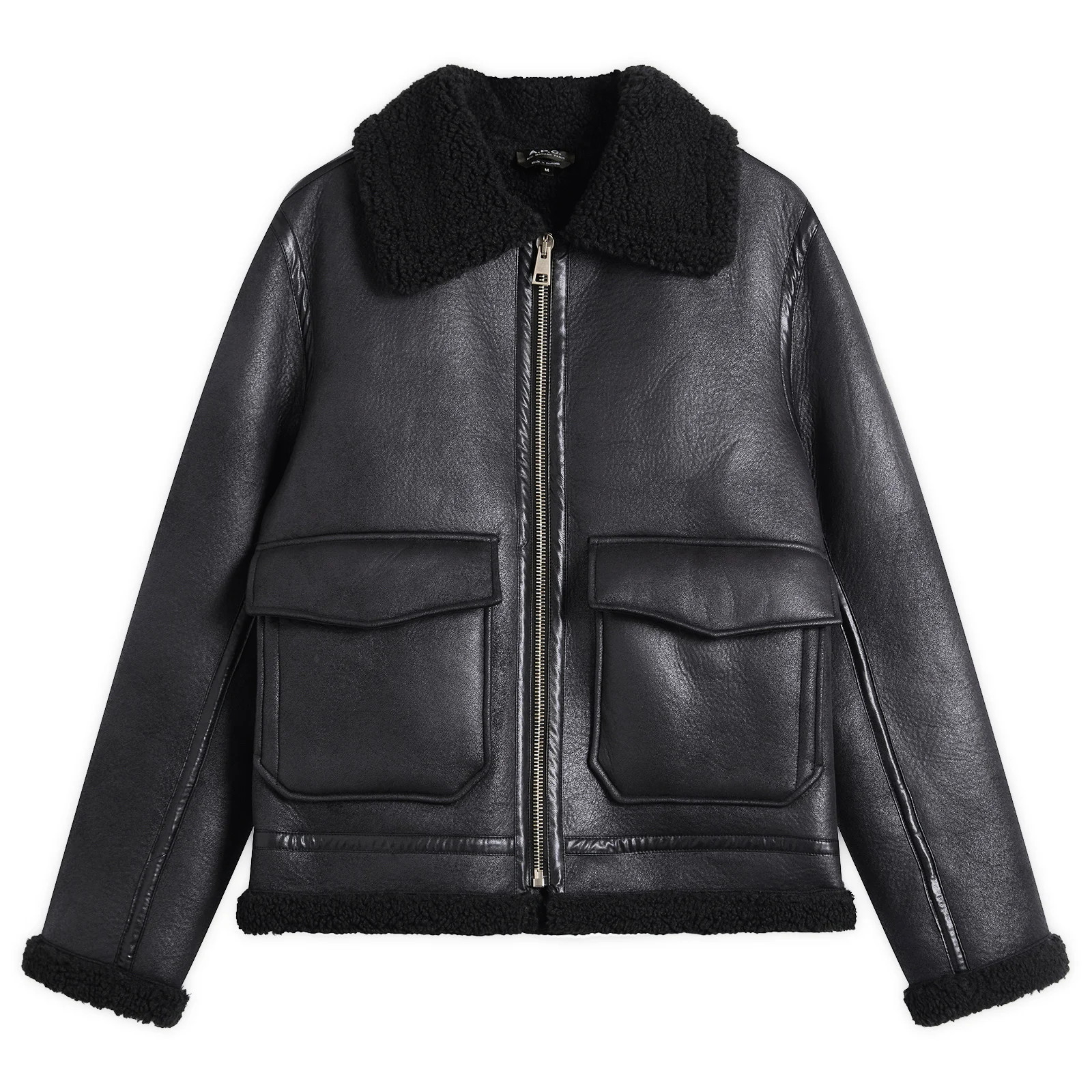 A.P.C. Men's Tommy Faux Shearling Jacket Black | END. Clothing