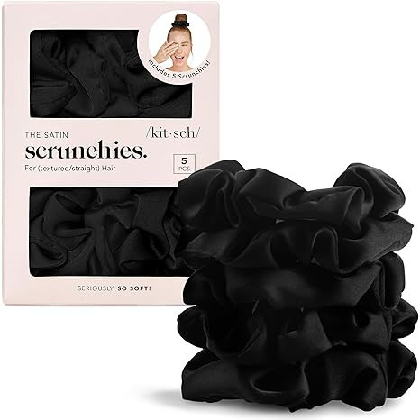 Kitsch Satin Scrunchies for Women – No Crease Hair Ties – Soft Satin Hair Scrunchies for Girl... | Amazon (US)