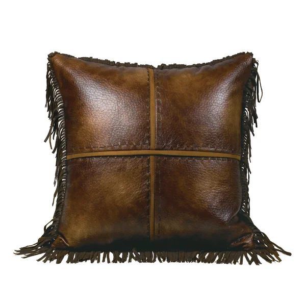 Daenerys Fringed Faux Leather Throw Pillow | Wayfair North America