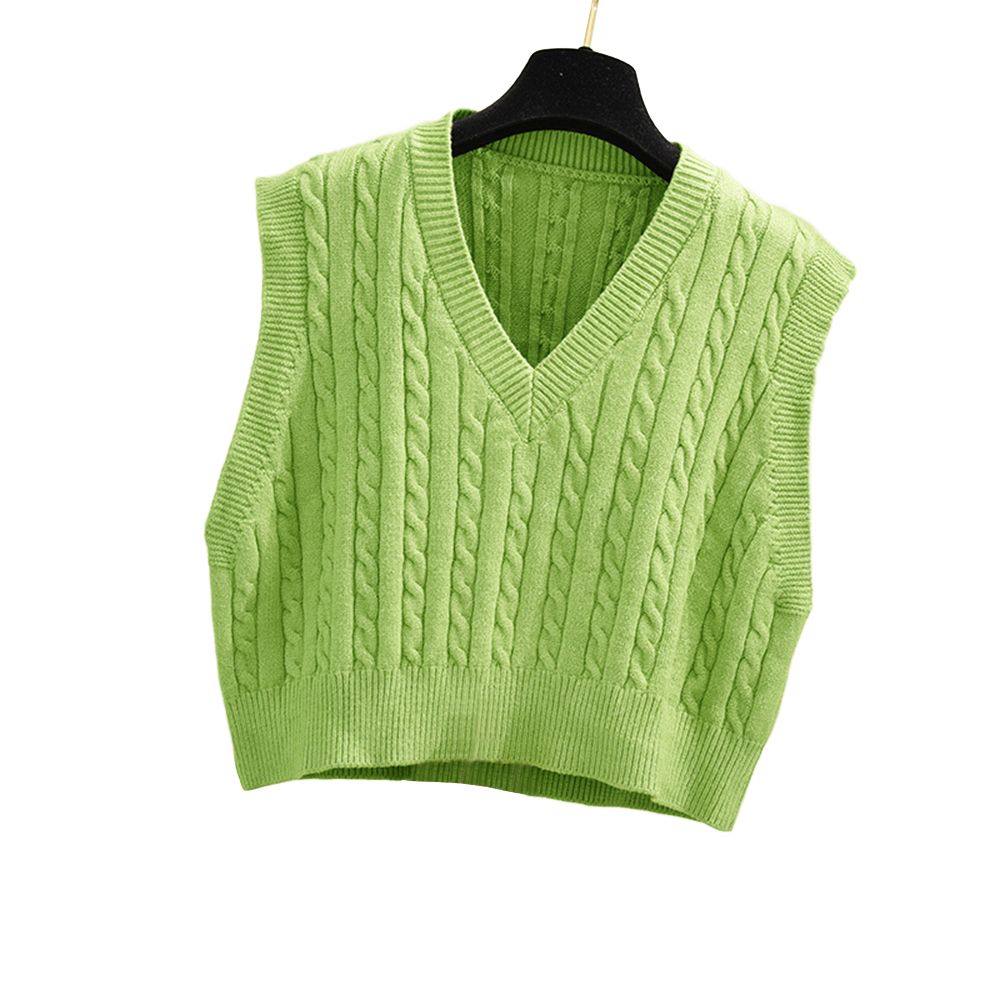 Saodimallsu Women's Autumn V-Neck Knit Sweater Sleeveless Knit Vest | Walmart (US)