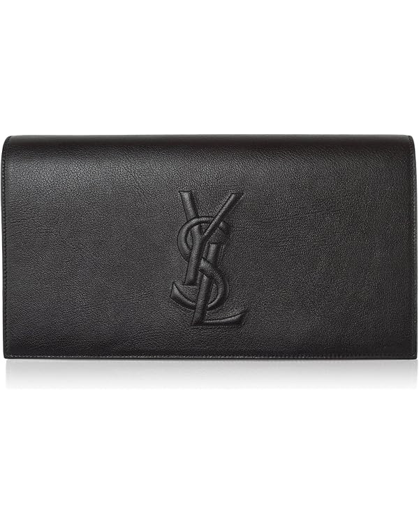 YSL Yves Saint Laurent Women's Leather Large Belle de Jour Clutch - Black | Amazon (US)