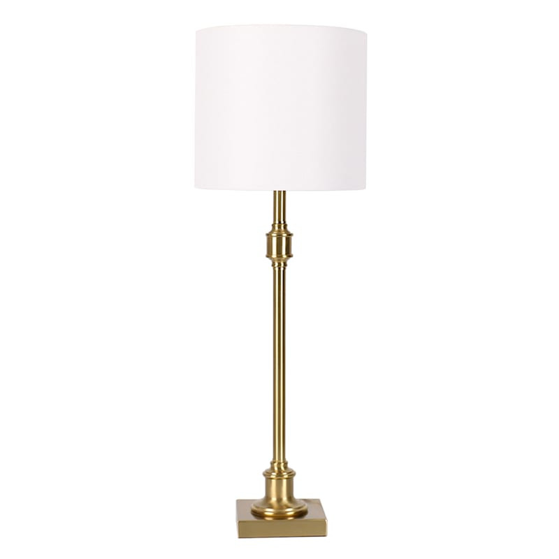 Gold Metal Buffet Large Table Lamp with Shade, 29" | At Home