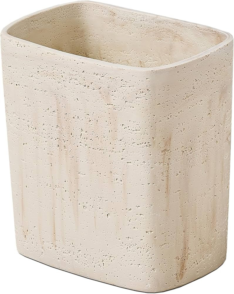 Polytree Natural Travertine Textures Bathroom Trash Can 1.8 Gallon(7 Liter) Small Kitchen Garbage... | Amazon (US)