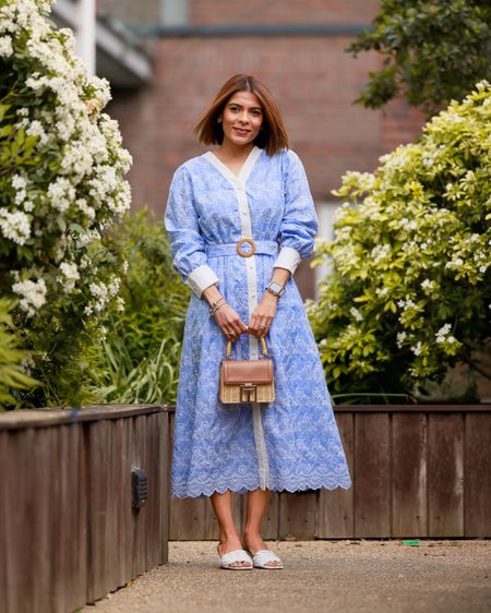 Embroidered Button Down Dress Baby Blue Petite Midi Dress Spring Dress Summer Dress Petite Dress White Mules Brown Mini Bag 

#LTKover40 #LTKstyletip #LTKeurope