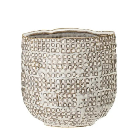 Bloomingville Distressed White Stoneware Planter with Woven Design | Walmart (US)