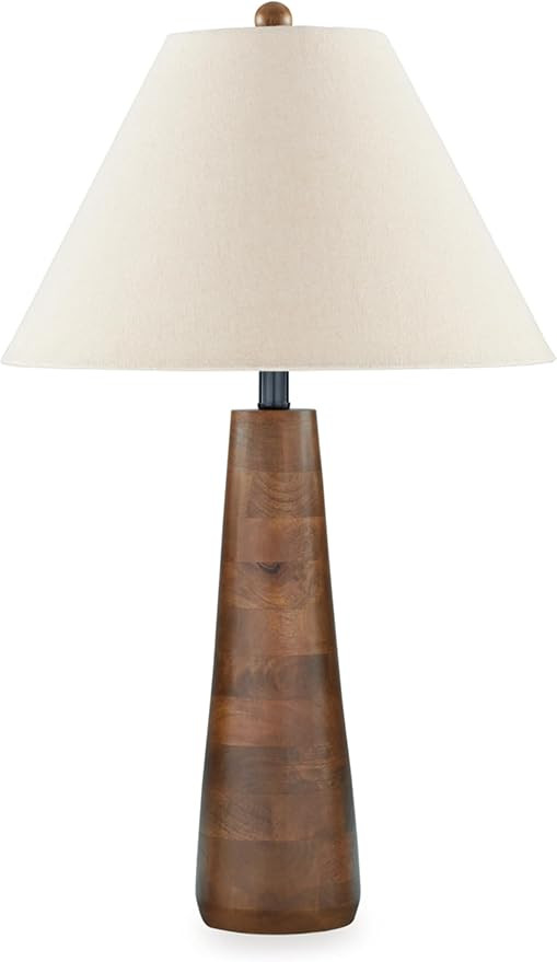 Signature Design by Ashley Danset Contemporary Wood Table Lamp with 3-Way Switch, Light Brown | Amazon (US)