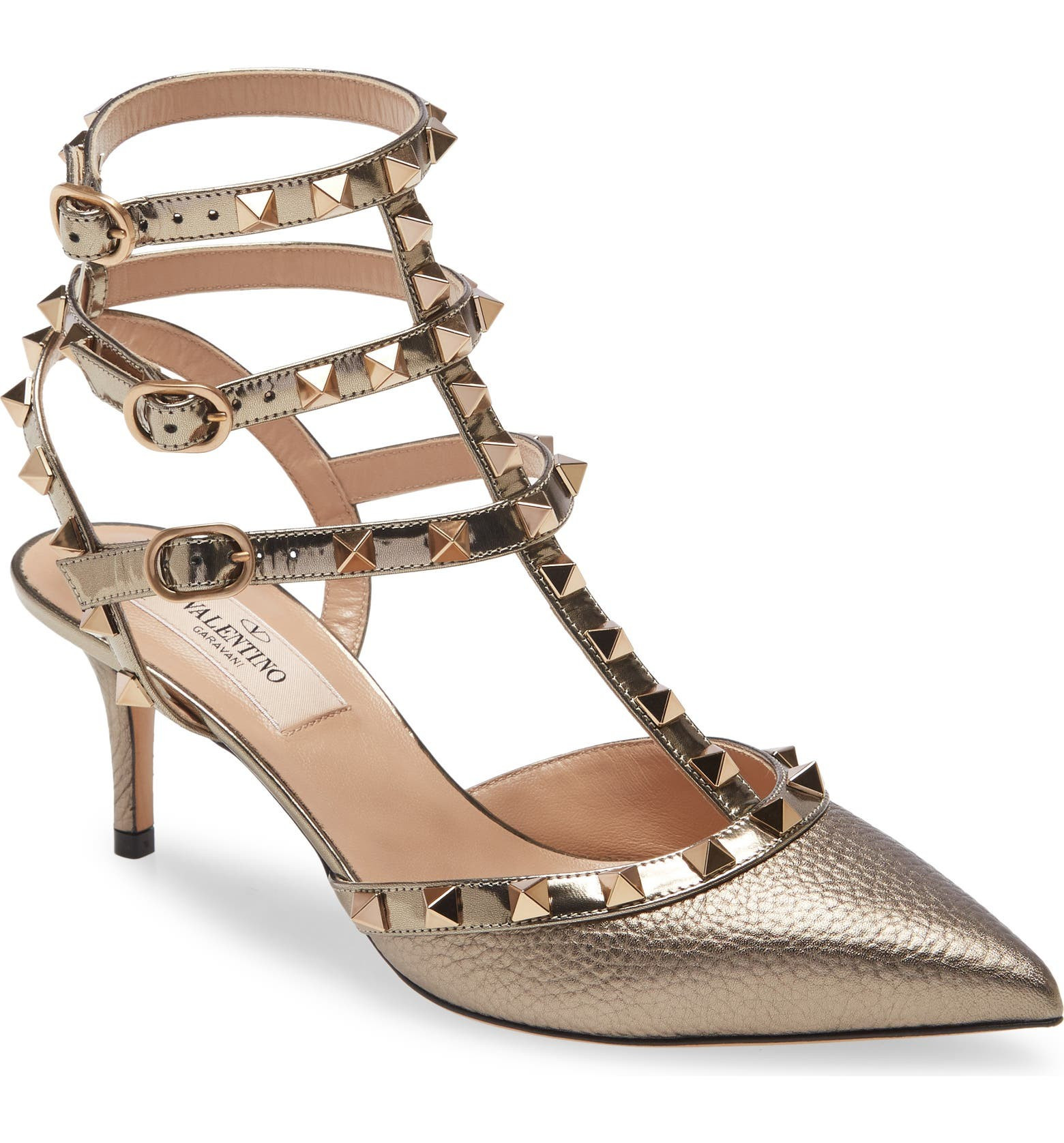 Rockstud T-Strap Pointed Top Pump | Nordstrom