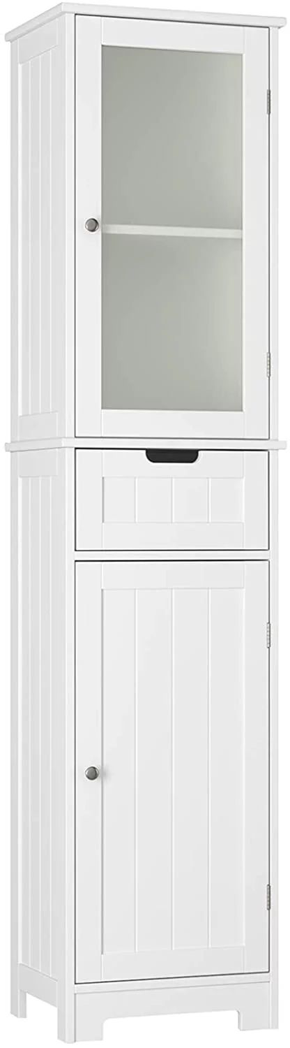 Homfa Bathroom Storage Cabinet, Tall Freestanding Cabinet with Door and Drawer, Narrow Slim Tower... | Walmart (US)