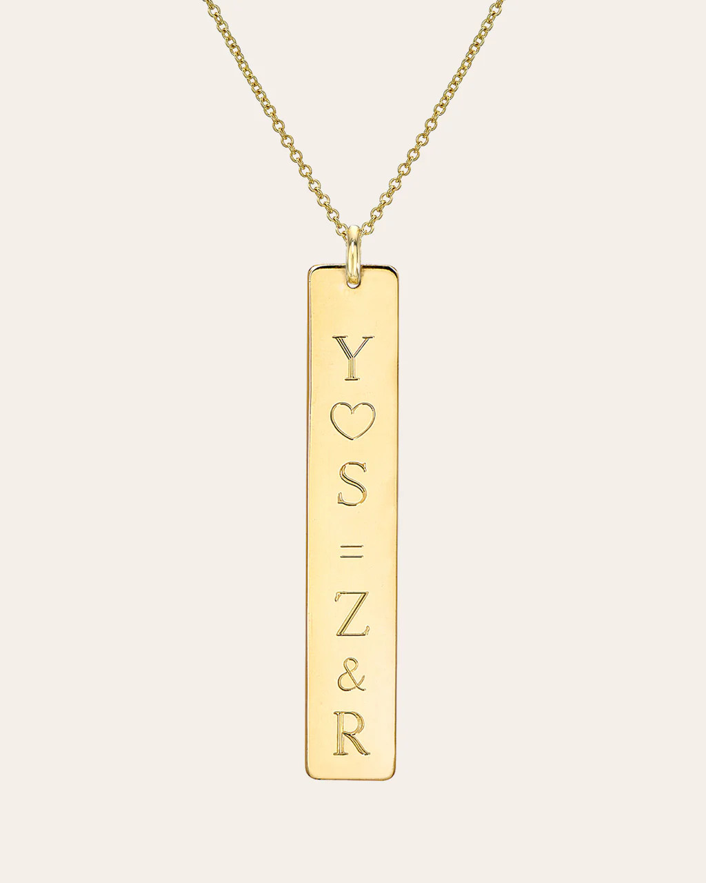 Vertical Nameplate Necklace | Zoe Lev Jewelry