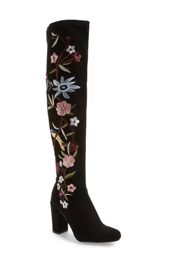 Women's Mia Serena Floral Embroidery Over The Knee Boot | Nordstrom