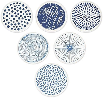 AD Set of 6 Coasters for Drinks Absorbing Round Ceramic Stone Coaster with Cork Base,Tabletop Pro... | Amazon (US)