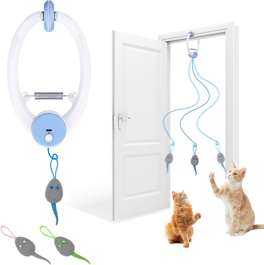 Cat Toy Interactive for Indoor Cats, Smart USB Rechargeable Door Hanging Automatic Retractable Ki... | Amazon (US)