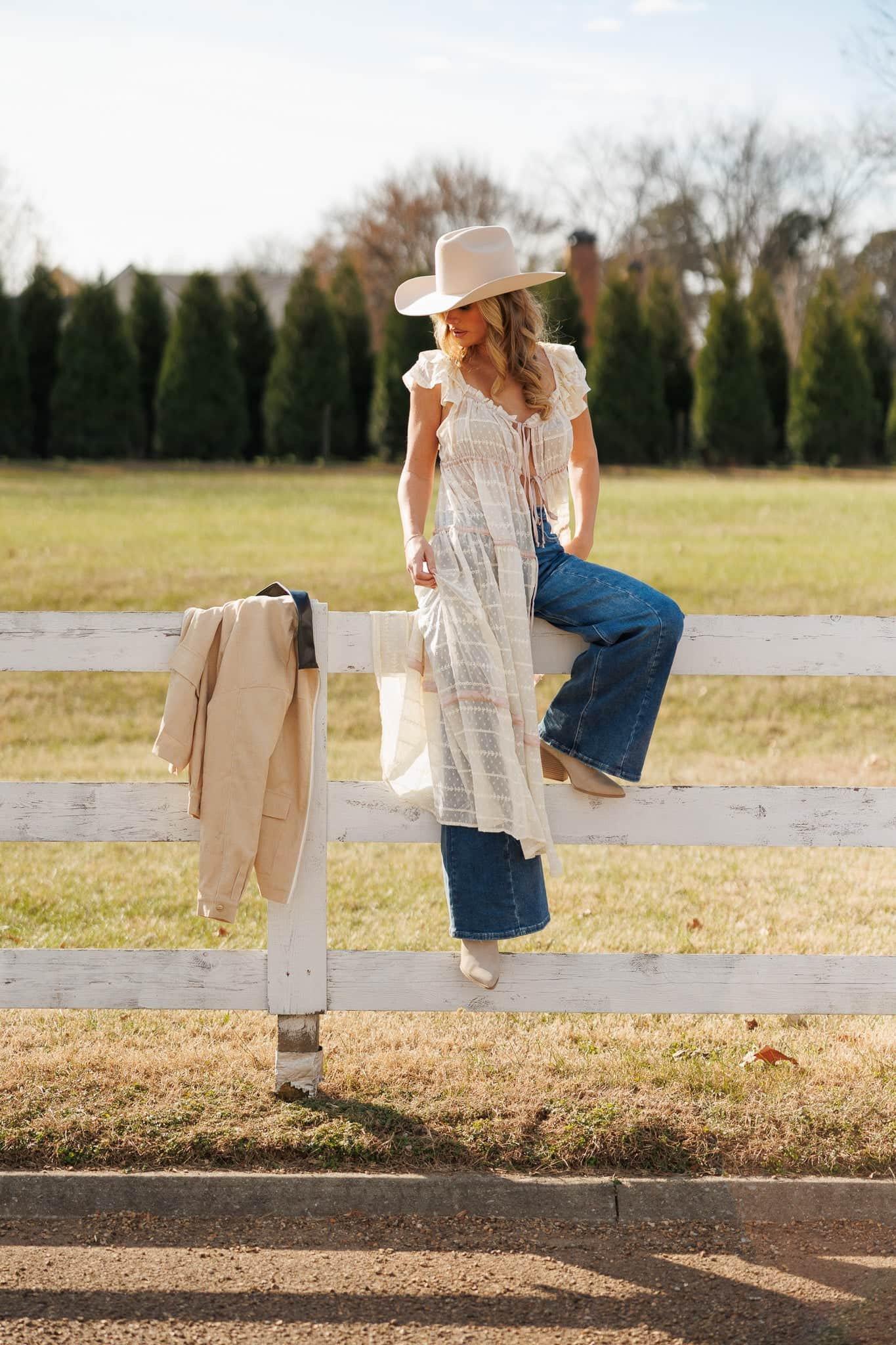 Open Field Sheer Maxi Top | Lane 201 Boutique